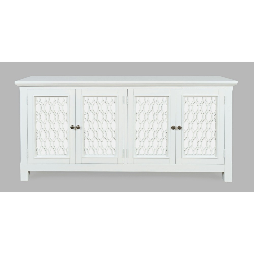 Isabella 69" Luxury Mirrored Sideboard Storage Cabinet - White