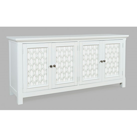 Isabella 69" Luxury Mirrored Sideboard Storage Cabinet - White