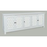 Isabella 86" Luxury Mirrored Sideboard Storage Cabinet - White