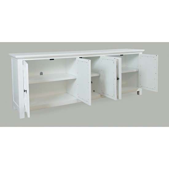 Isabella 86" Luxury Mirrored Sideboard Storage Cabinet - White