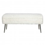 Huggy Luxury Plush Faux Fur Upholstered Storage Bench - Natural