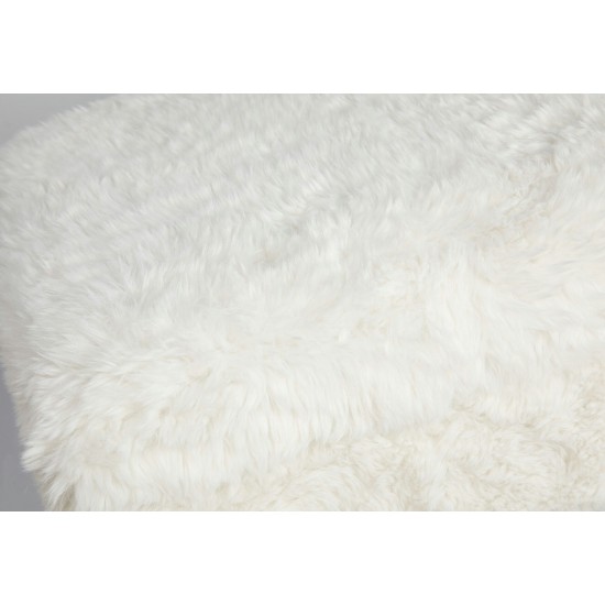 Huggy Luxury Plush Faux Fur Upholstered Storage Bench - Natural