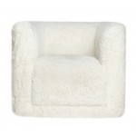 Huggy Luxury Plush Faux Fur Upholstered Swivel Accent Chair - Natural