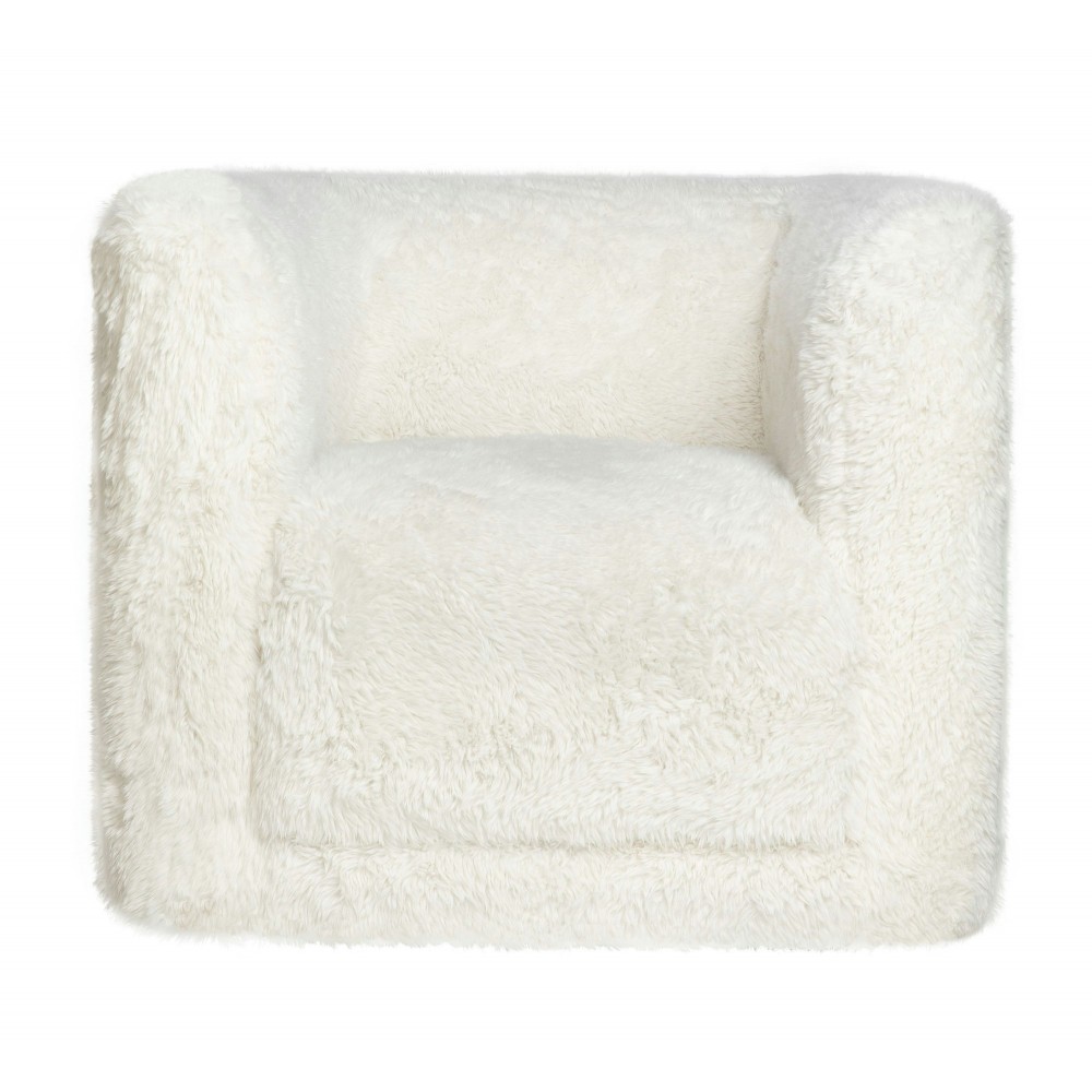 Huggy Luxury Plush Faux Fur Upholstered Swivel Accent Chair - Natural Huggy Luxury Plush Faux Fur Upholstered Swivel Accent Chair - Natural