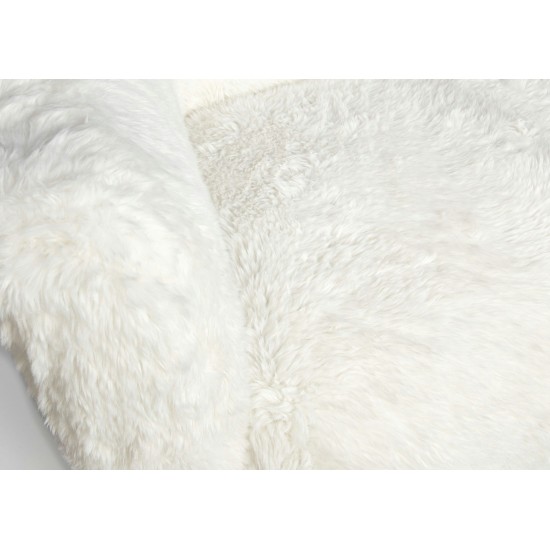 Huggy Luxury Plush Faux Fur Upholstered Swivel Accent Chair - Natural
