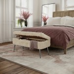 Huggy Luxury Plush Faux Fur Upholstered Storage Bench - Sand