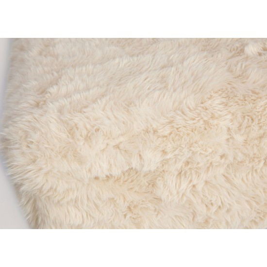 Huggy Luxury Plush Faux Fur Upholstered Storage Bench - Sand