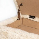 Huggy Luxury Plush Faux Fur Upholstered Storage Bench - Sand