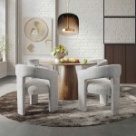 Gwen Luxury Five Piece Dining Set with Upholstered Chairs - Grey