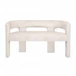 Gwen Modern Luxury Jacquard Fabric Upholstered Sculpture Bench - Natural