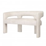 Gwen Modern Luxury Jacquard Fabric Upholstered Sculpture Bench - Natural