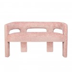 Gwen Modern Luxury Jacquard Fabric Upholstered Sculpture Bench - Pink