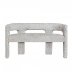 Gwen Modern Luxury Jacquard Fabric Upholstered Sculpture Bench - Grey