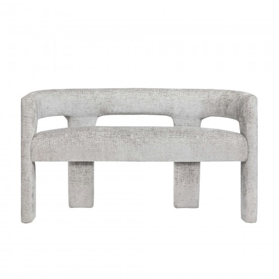 Gwen Modern Luxury Jacquard Fabric Upholstered Sculpture Bench - Grey