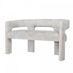 Gwen Modern Luxury Jacquard Fabric Upholstered Sculpture Bench - Grey