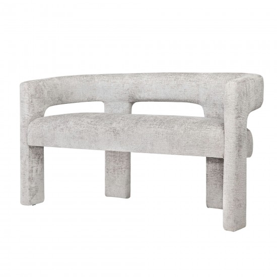 Gwen Modern Luxury Jacquard Fabric Upholstered Sculpture Bench - Grey