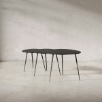 Reeves Contemporary Solid Acacia Wood Nesting End Tables (Set of 3) - Black