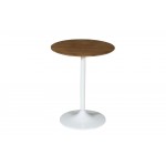 Remy Solid Wood and Iron Modern Pedestal Accent Tables (Set of 2) - White