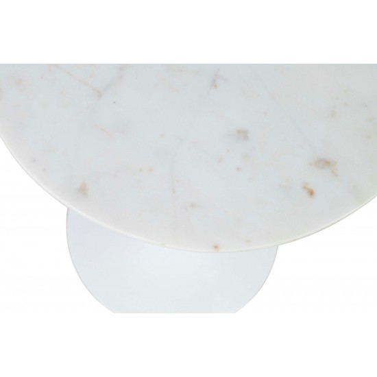 Camille Solid Marble and Iron Modern Luxury Accent Tables (Set of 2) - White
