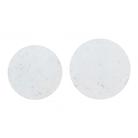 Camille Solid Marble and Iron Modern Luxury Accent Tables (Set of 2) - White