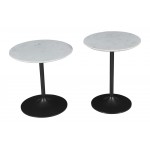 Camille Solid Marble and Iron Accent Tables (Set of 2) - White and Gunmetal