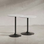 Camille Solid Marble and Iron Accent Tables (Set of 2) - White and Gunmetal