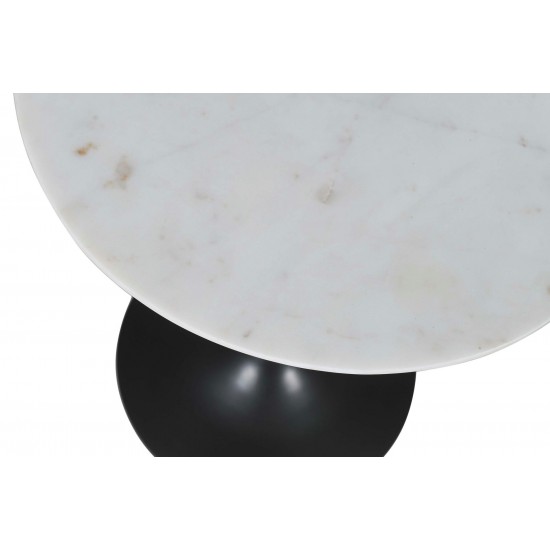 Camille Solid Marble and Iron Accent Tables (Set of 2) - White and Gunmetal