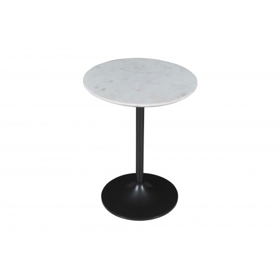 Camille Solid Marble and Iron Accent Tables (Set of 2) - White and Gunmetal