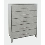 Eloquence Contemporary Modern 38" Chest of Drawers with Metal Hardware - Grey