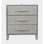 Eloquence 28" USB Charging Nightstand with Drawers and Metal Hardware - Grey