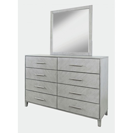 Eloquence 62" Dresser with Metal Hardware and Storage Drawers - Grey