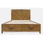 Eloquence Contemporary Modern Queen Size Bed with Storage Drawers - Natural