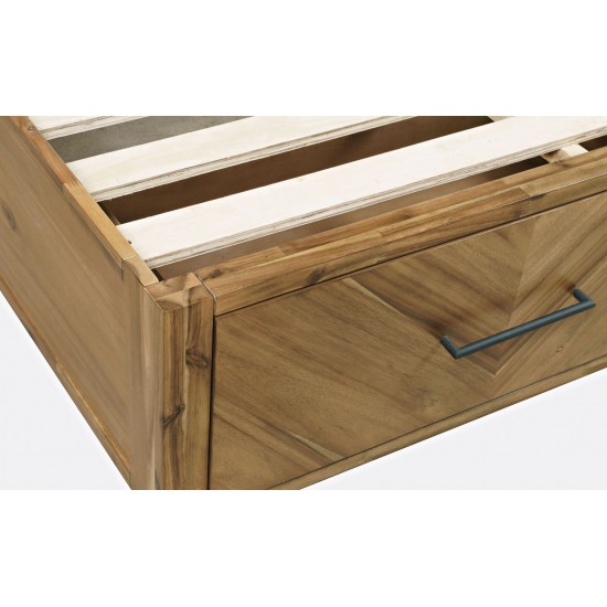 Eloquence Contemporary Modern Queen Size Bed with Storage Drawers - Natural