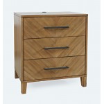 Eloquence 28" USB Charging Nightstand with Drawers and Metal Hardware - Natural