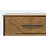 Eloquence 28" USB Charging Nightstand with Drawers and Metal Hardware - Natural