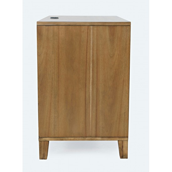 Eloquence 28" USB Charging Nightstand with Drawers and Metal Hardware - Natural