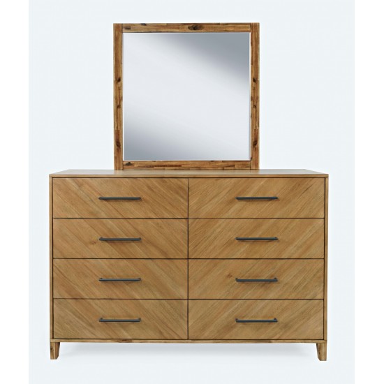 Eloquence 62" Dresser with Mirror and Storage Drawers - Natural