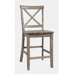 Eastern Tides X-Back Counter Barstool (Set of 2) - Brushed Bisque