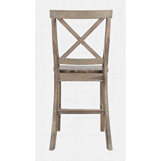 Eastern Tides X-Back Counter Barstool (Set of 2) - Brushed Bisque