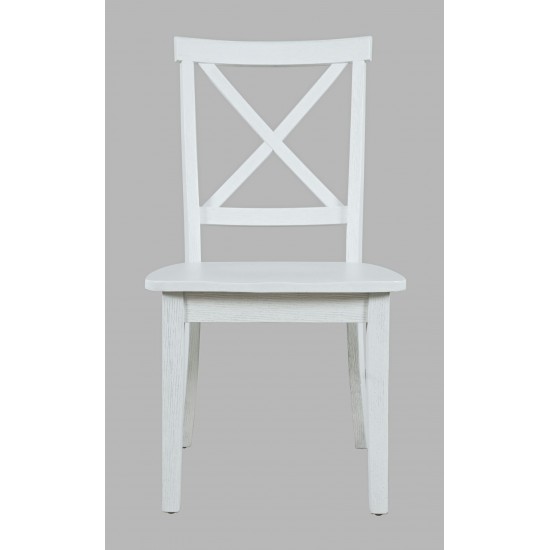 Eastern Tides X-Back Acacia Dining Chair (Set of 2) - Brushed White