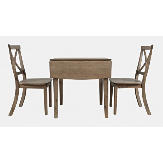 Eastern Tides Three Piece Cross-Back Dining Set - Brushed Bisque