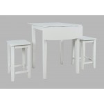 Eastern Tides Three Piece Backless Counter Height Dining Set - Brushed White