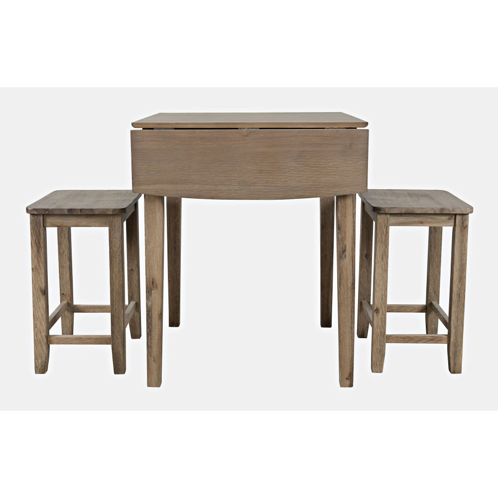 Eastern Tides Three Piece Backless Counter Height Dining Set - Brushed Bisque