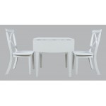 Eastern Tides Three Piece Cross-Back Dining Set - Brushed White