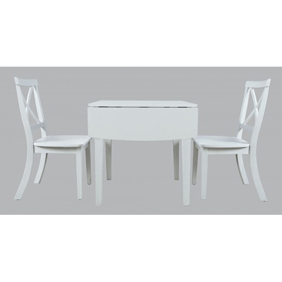 Eastern Tides Three Piece Cross-Back Dining Set - Brushed White