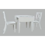 Eastern Tides Three Piece Cross-Back Dining Set - Brushed White