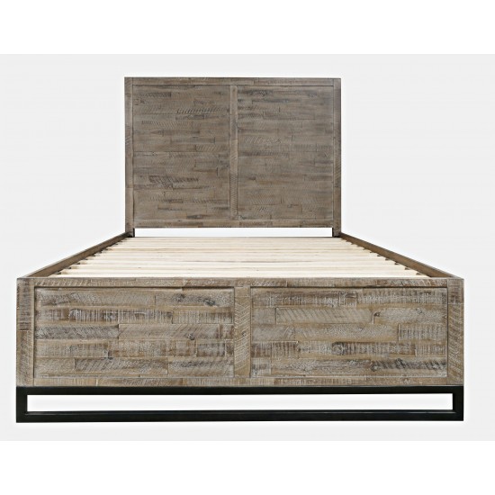 East Hampton Modern Coastal Distressed King Panel Bed