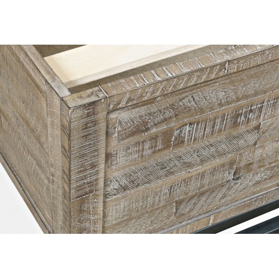 East Hampton Modern Coastal Distressed King Panel Bed