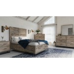 East Hampton Modern Coastal Distressed Queen Storage Bed with Drawers