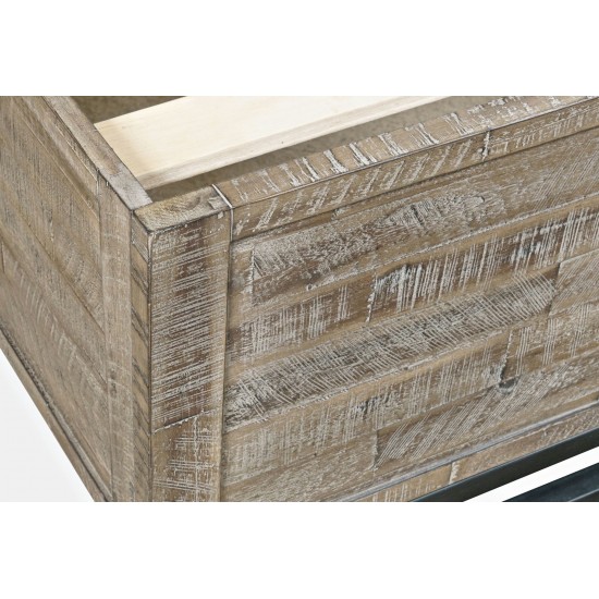 East Hampton Modern Coastal Distressed Queen Panel Bed